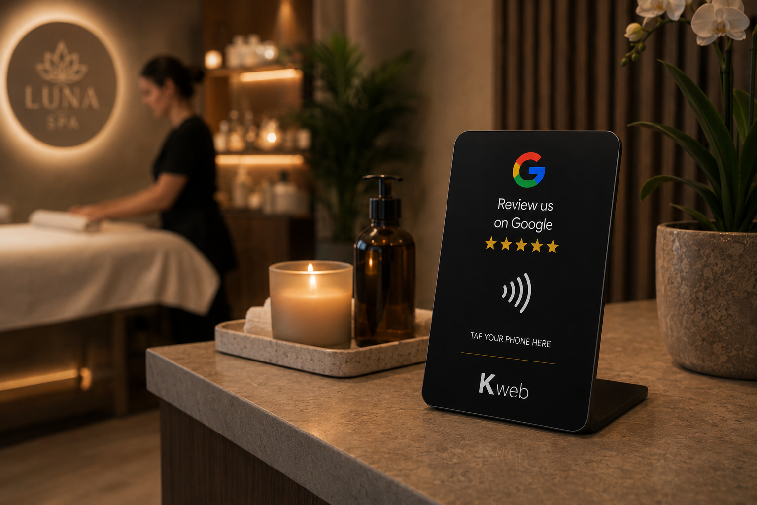 Kweb Google Review NFC Stand